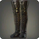 Atrociraptorleder-Kniestiefel des Schlagens