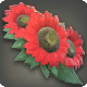 Rote Sonnenblumen-Haarspange