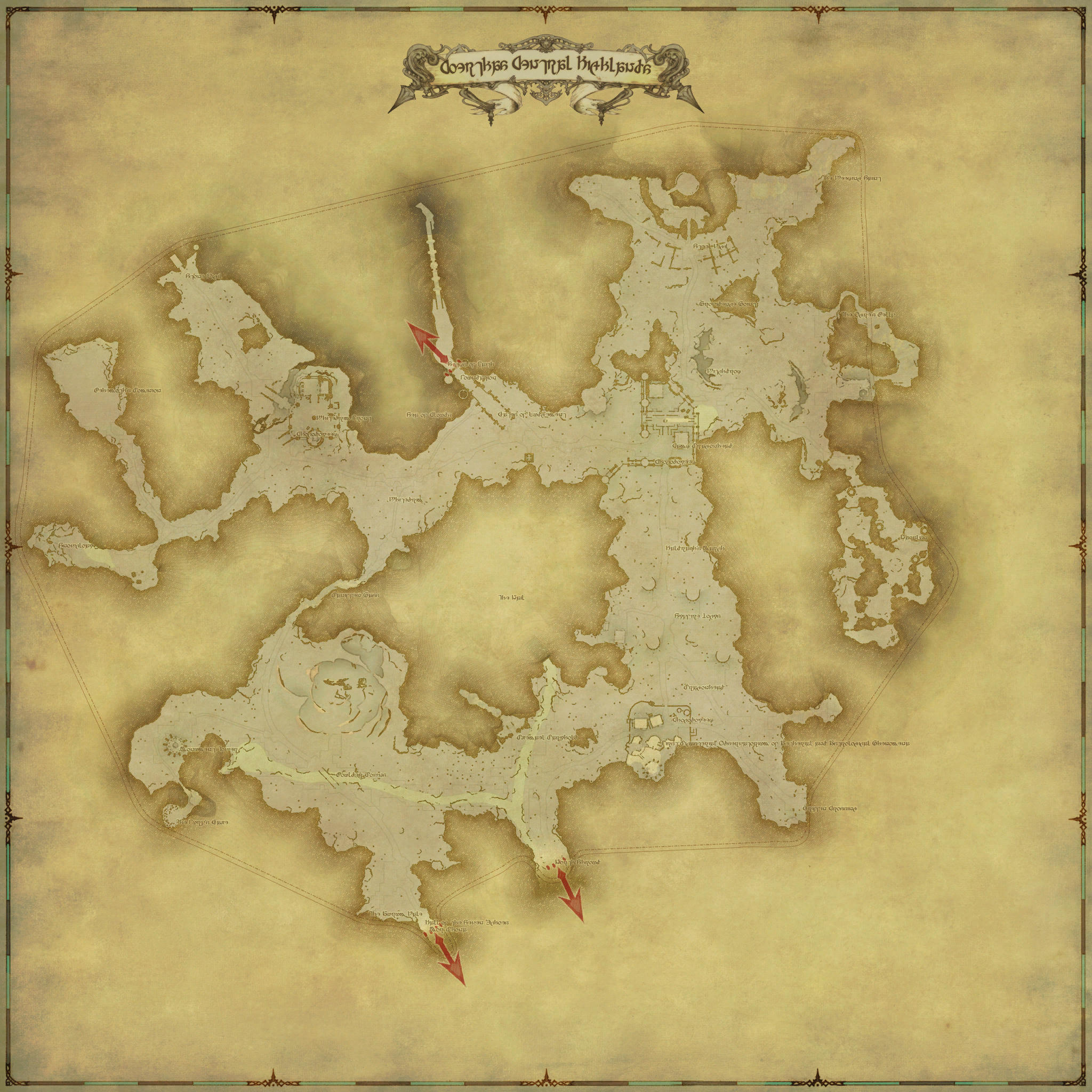 Karte Zentrales Hochland von Coerthas
